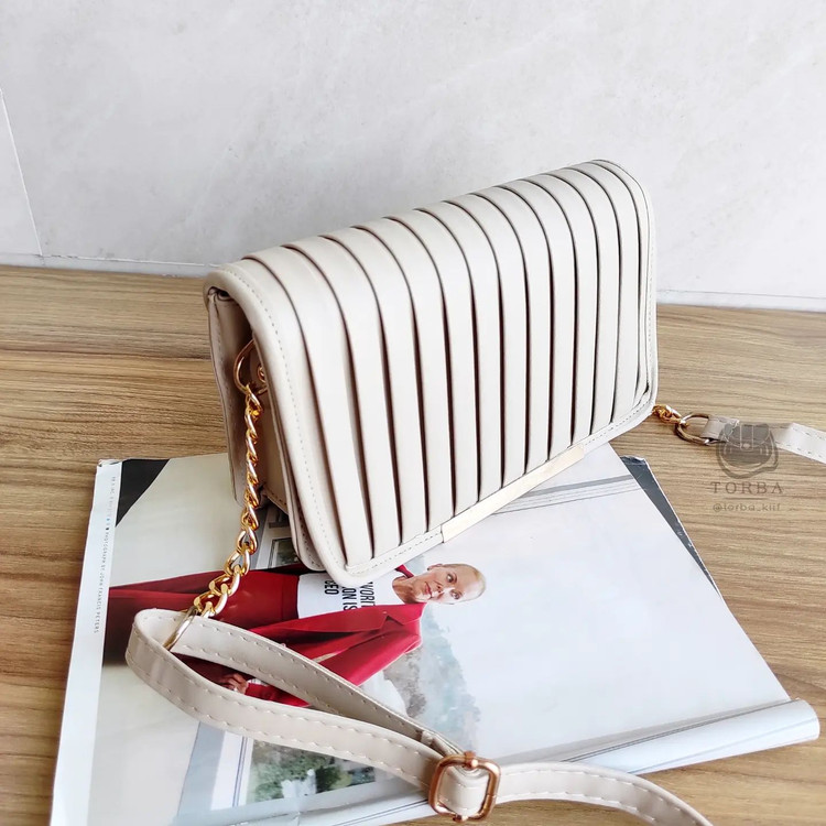 کیف کوچک مجلسی کرم رنگ