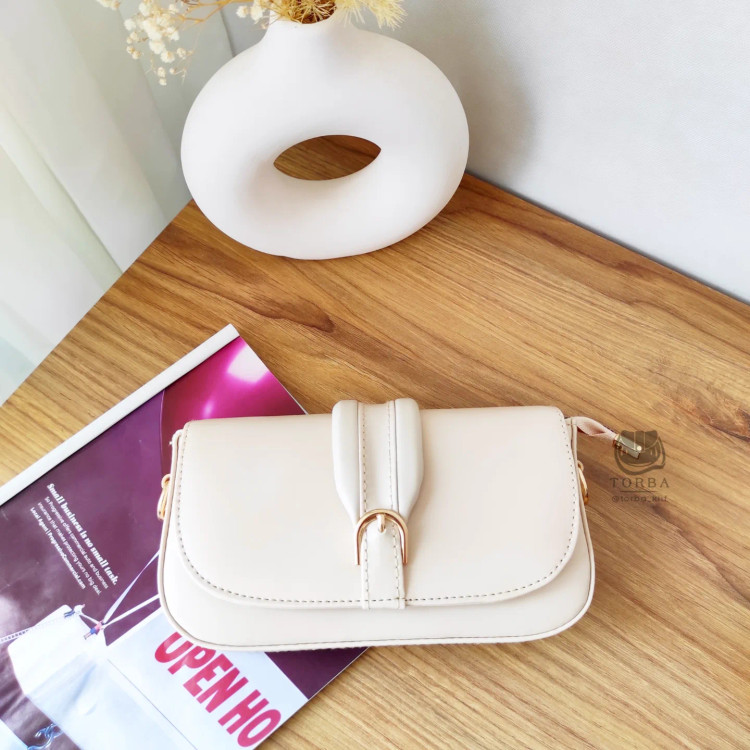 خرید آنلاین کیف مجلسی شیک کرم رنگ