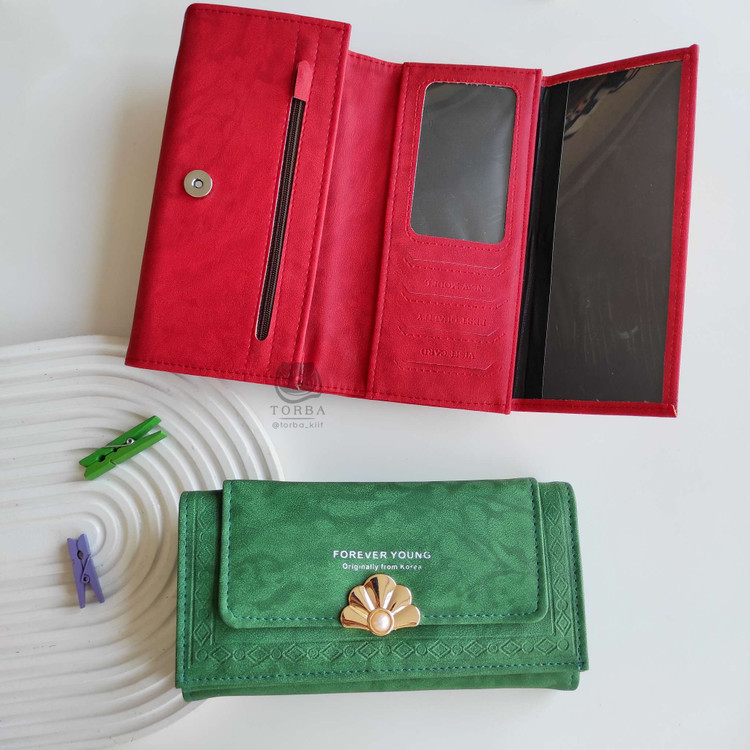 خرید کیف پول قرمز زنانه